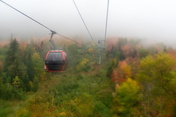 View from inside the Summit Express gondola