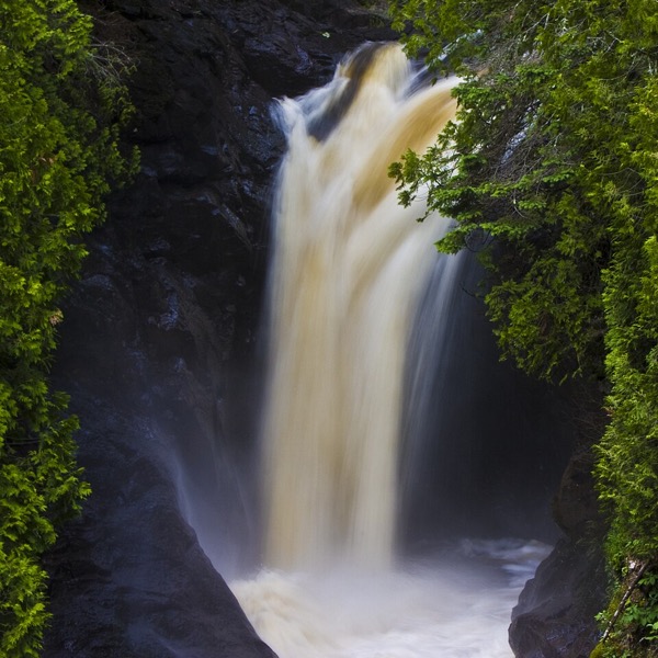 Cascade River falls tumbling through the forest
