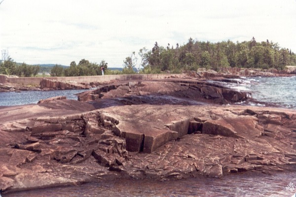 The bare rock of Artist's Point, Grand Marais