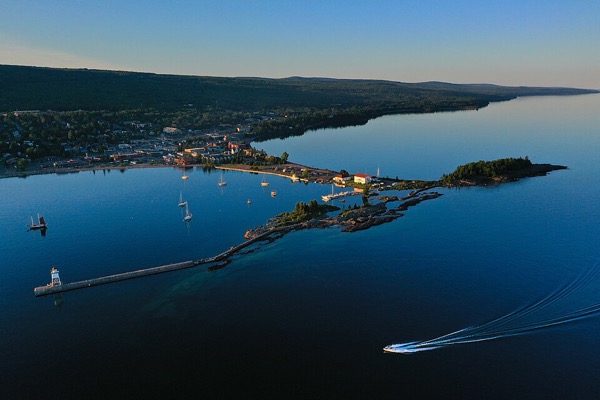 Grand Marais harbor and the North House waterfront